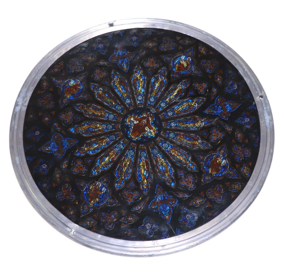 大型 セント・ジョン・ザ・ディヴァイン大聖堂 ヴィンテージステンドグラス バラ窓