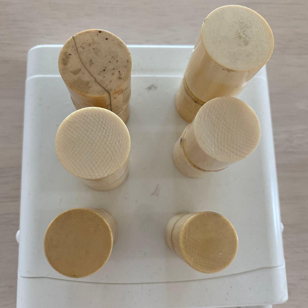 掛け軸用　軸先　6対セット 計12個 331g 根付け材