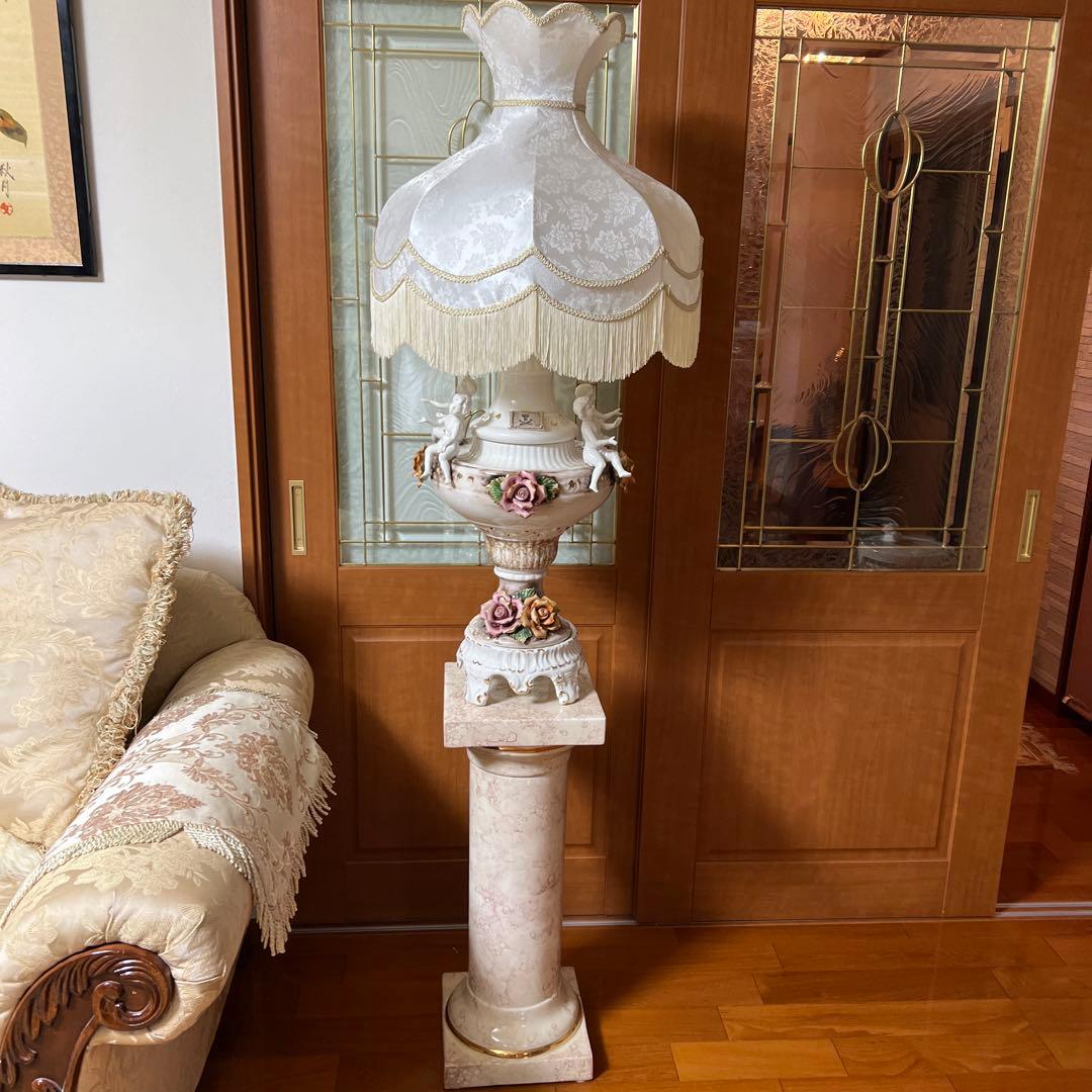 美品　カポディモンテ　シルクシェード　ライト