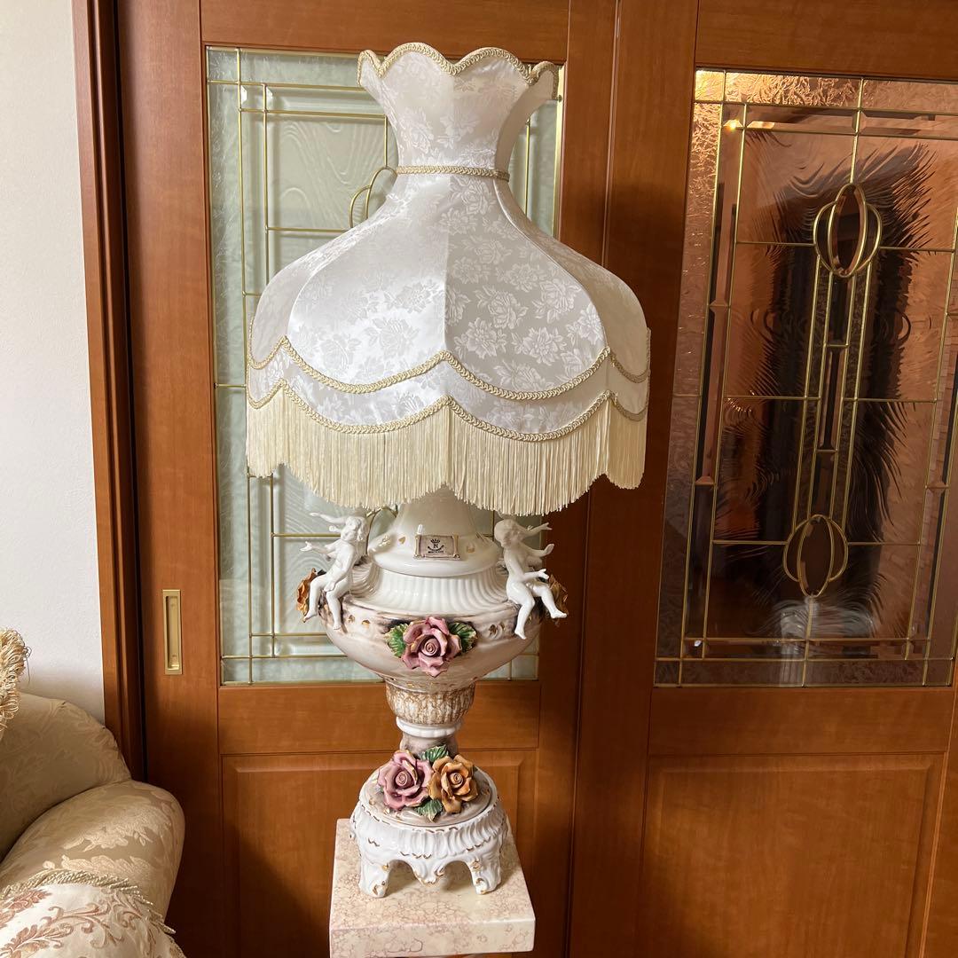 美品　カポディモンテ　シルクシェード　ライト