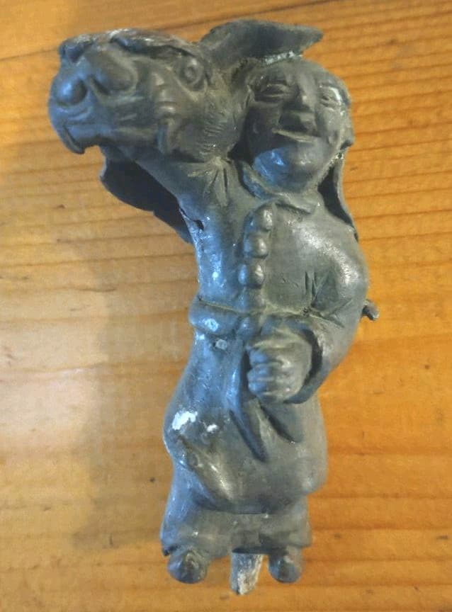 中国　象の置物　金属