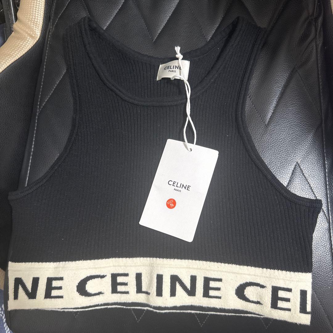 CELINE セリーヌ タンクトップ スポーツブラ アスレチックニット ブラック
