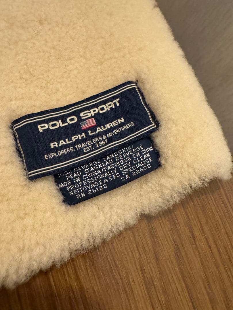 珍品　ビンテージPOLO SPORT ラルフローレン　ムートンマフラー