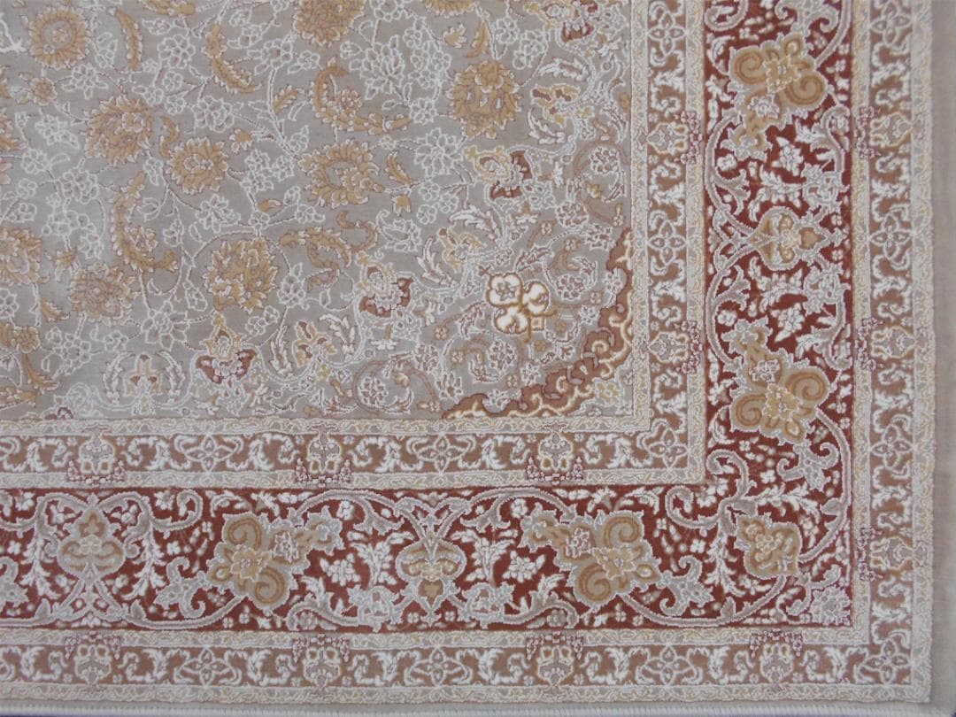 144万ノット！立体柄！本場イラン産 絨毯！ 約100×150cm-200631
