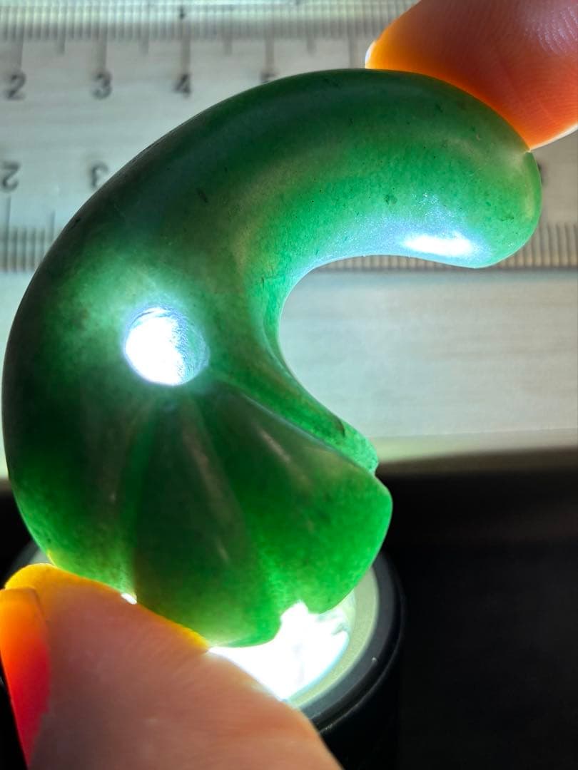 勾玉　出土品　出雲石　古墳期　獣首形　希少　37g 木箱付き