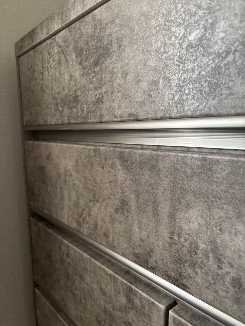 石目調　グレー モダンチェスト 7杯