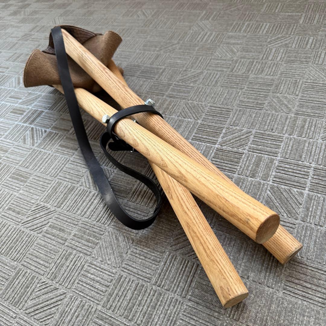 ハンティングチェア キャンプ ヴィンテージカモ 天然木 レザー