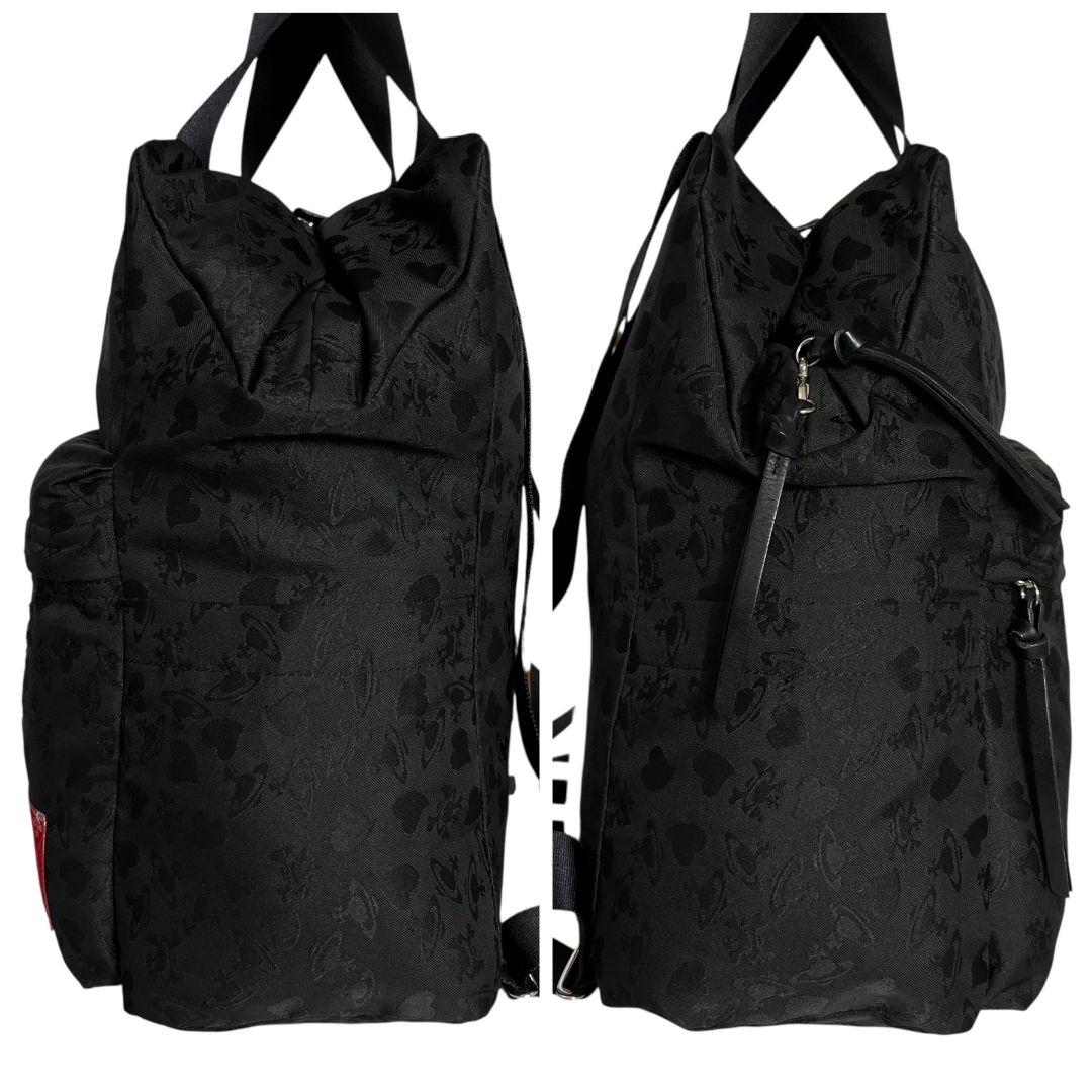 良品　ヴィヴィアンウエストウッド　リュック　ジャガード　シャドーロゴ　オーヴ　黒