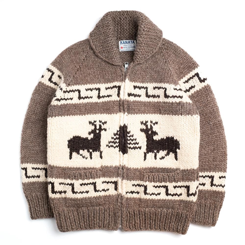 希少 カナタ Kanata カウチンニット フルジップ ノルディック