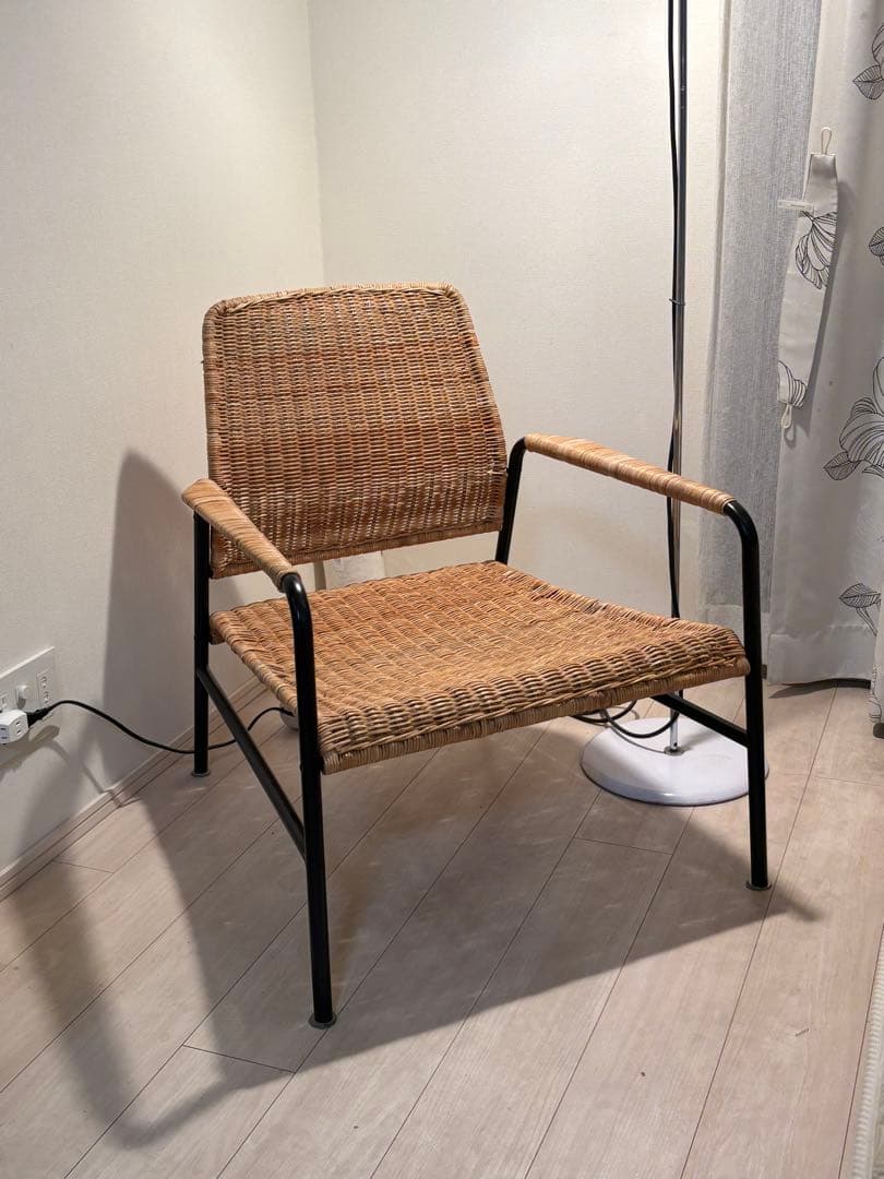 【引取歓迎】イケア IKEA ウルリクスベリ パーソナルチェア 籐/アイアン