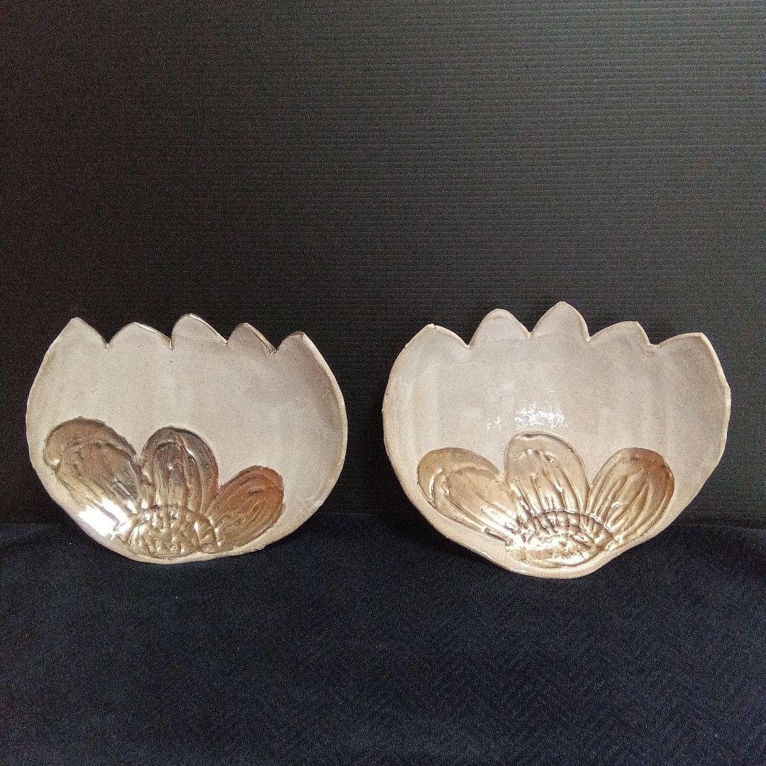 伊集院真理子　蓮花　取皿２枚組