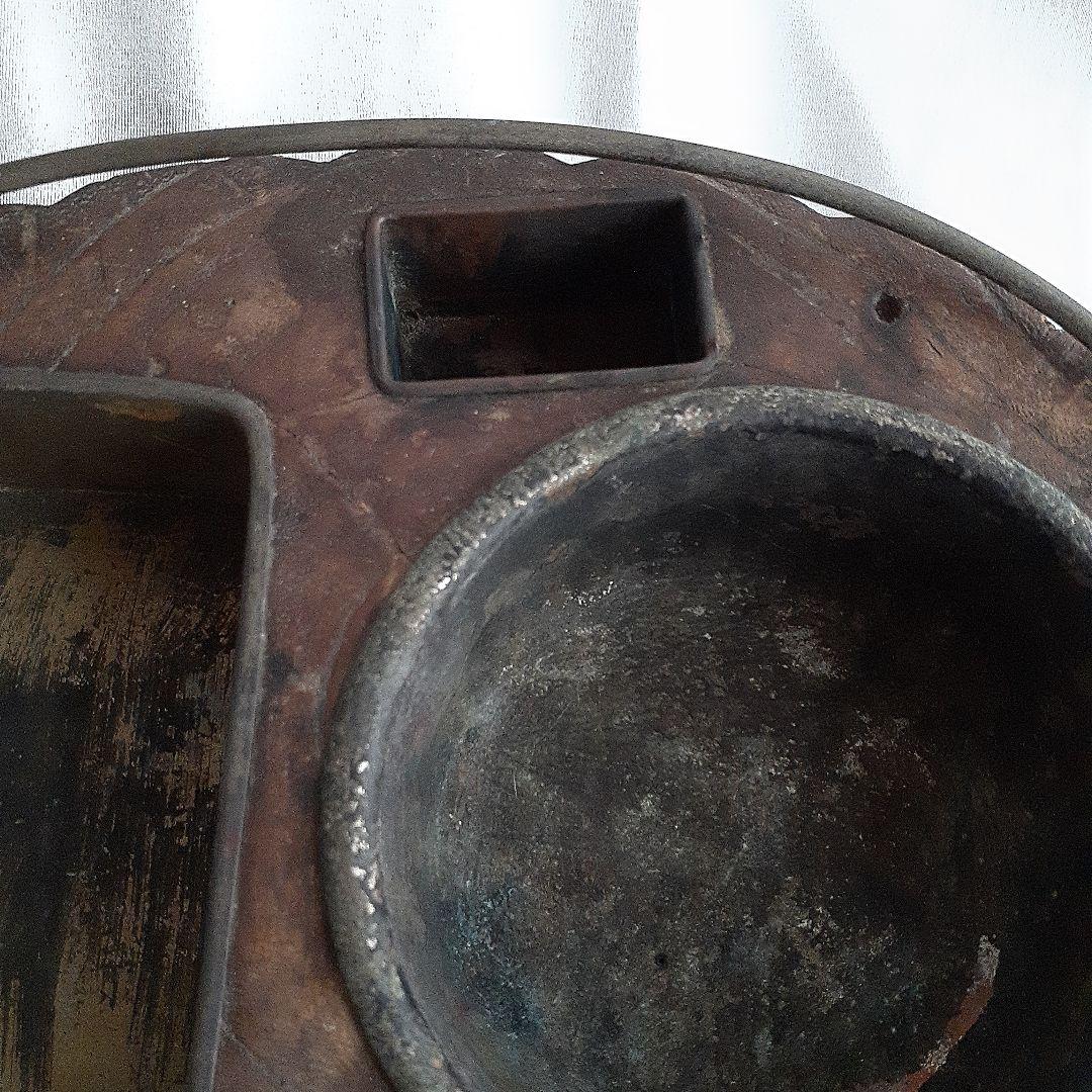 喫煙具 煙草盆 楕円形木製 くり抜き灰皿 香炉 時代物 骨董品 古道具 古美術