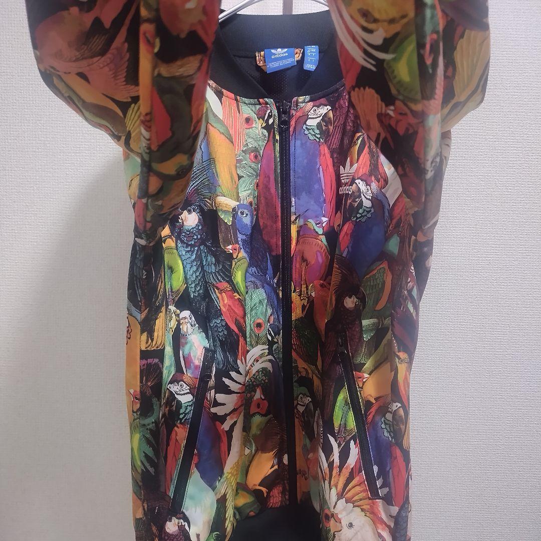 美品 adidas ジャージ トラックジャケット 鳥 総柄 OTサイズ