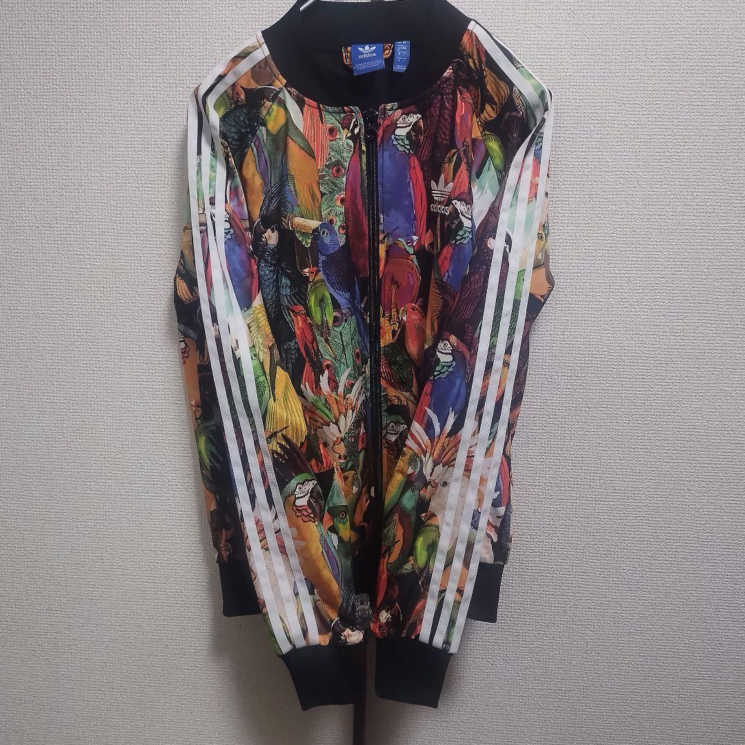 美品 adidas ジャージ トラックジャケット 鳥 総柄 OTサイズ