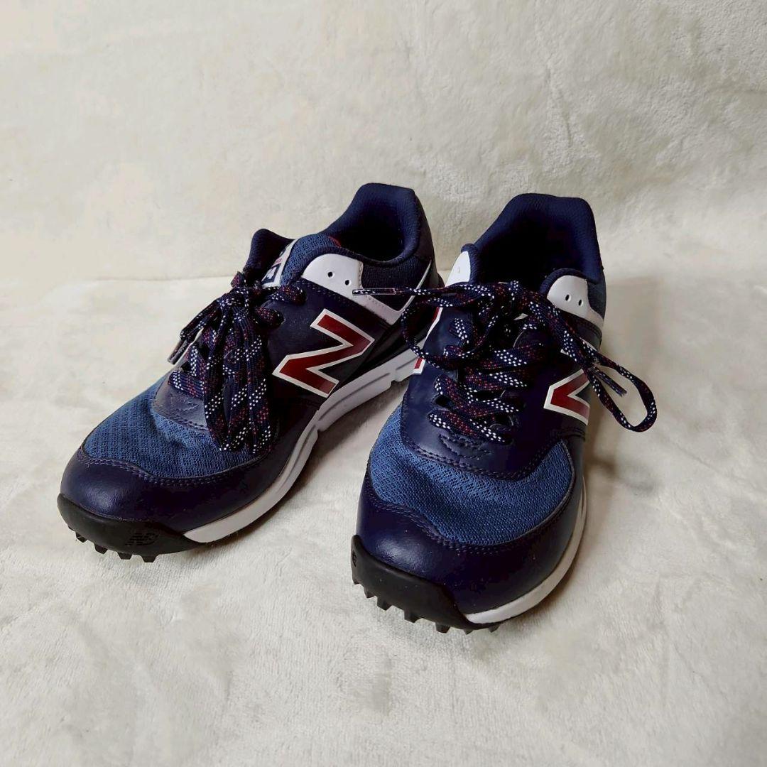 美品！ニューバランスゴルフ スパイクレスゴルフシューズ 24.5センチ ネイビー