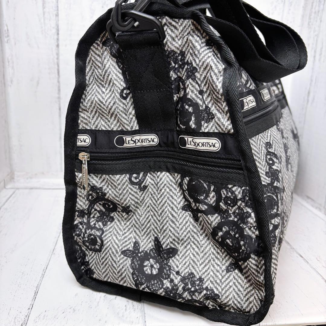 未使用級美品◆レスポートサック ヘリンボーン レース調花柄 ボストン 2way