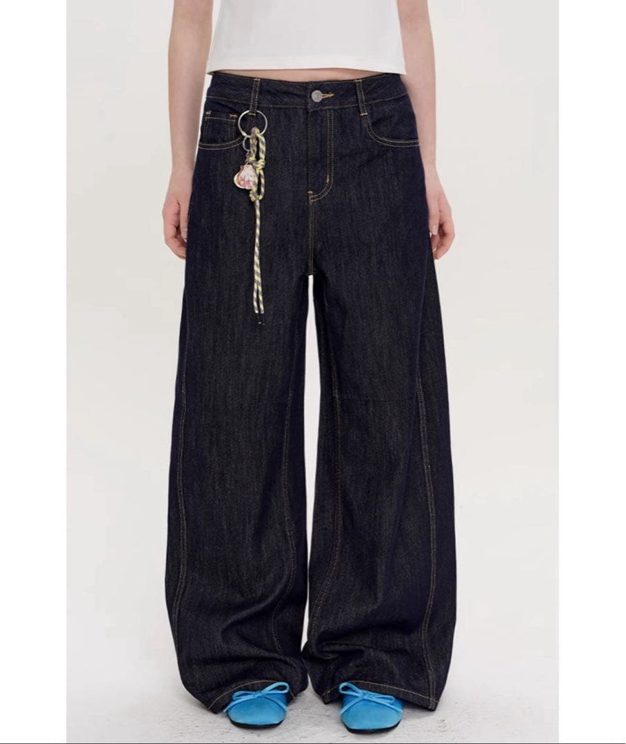 fano studios サイドシームワイドデニムパンツ　2025SS