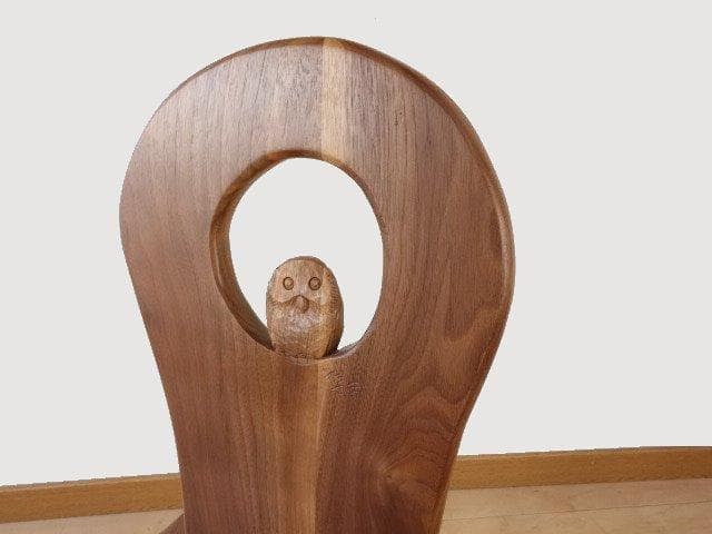 ふくろう　椅子　ダイニングチェアーC イス　ウォールナット材　勇峰工芸（新）