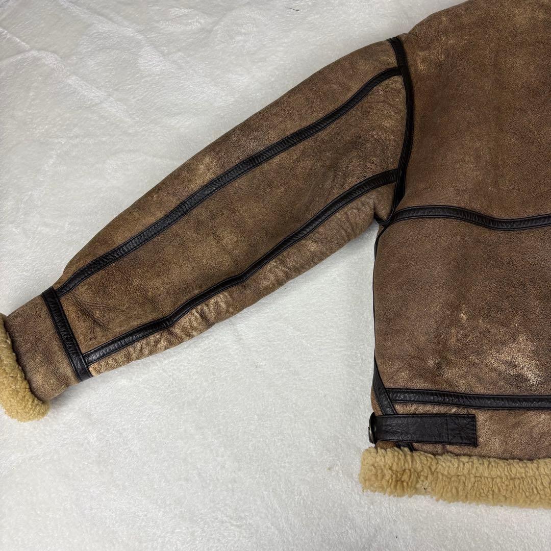 B-3　フライトジャケット　ムートンシープスキン　ボア　ラムレザー　L