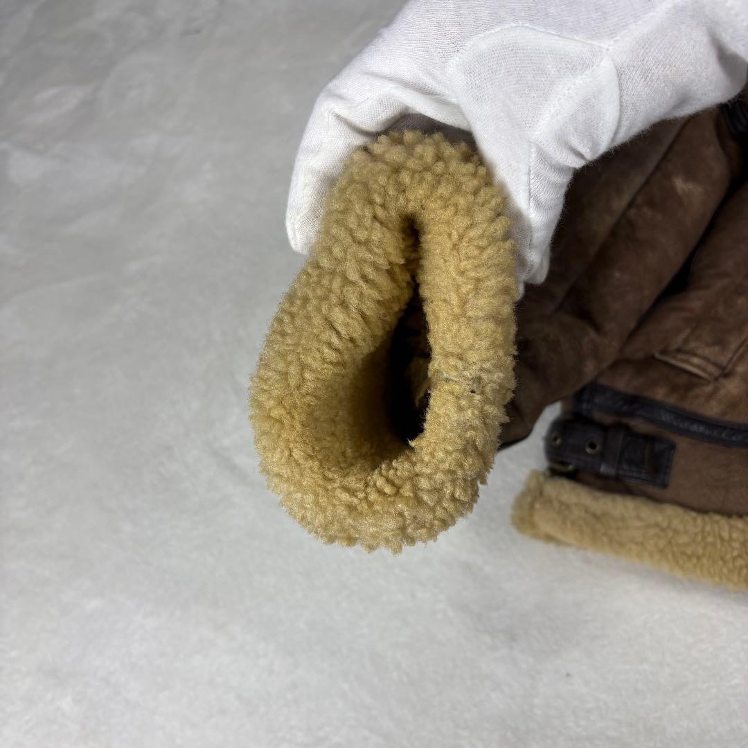 B-3　フライトジャケット　ムートンシープスキン　ボア　ラムレザー　L