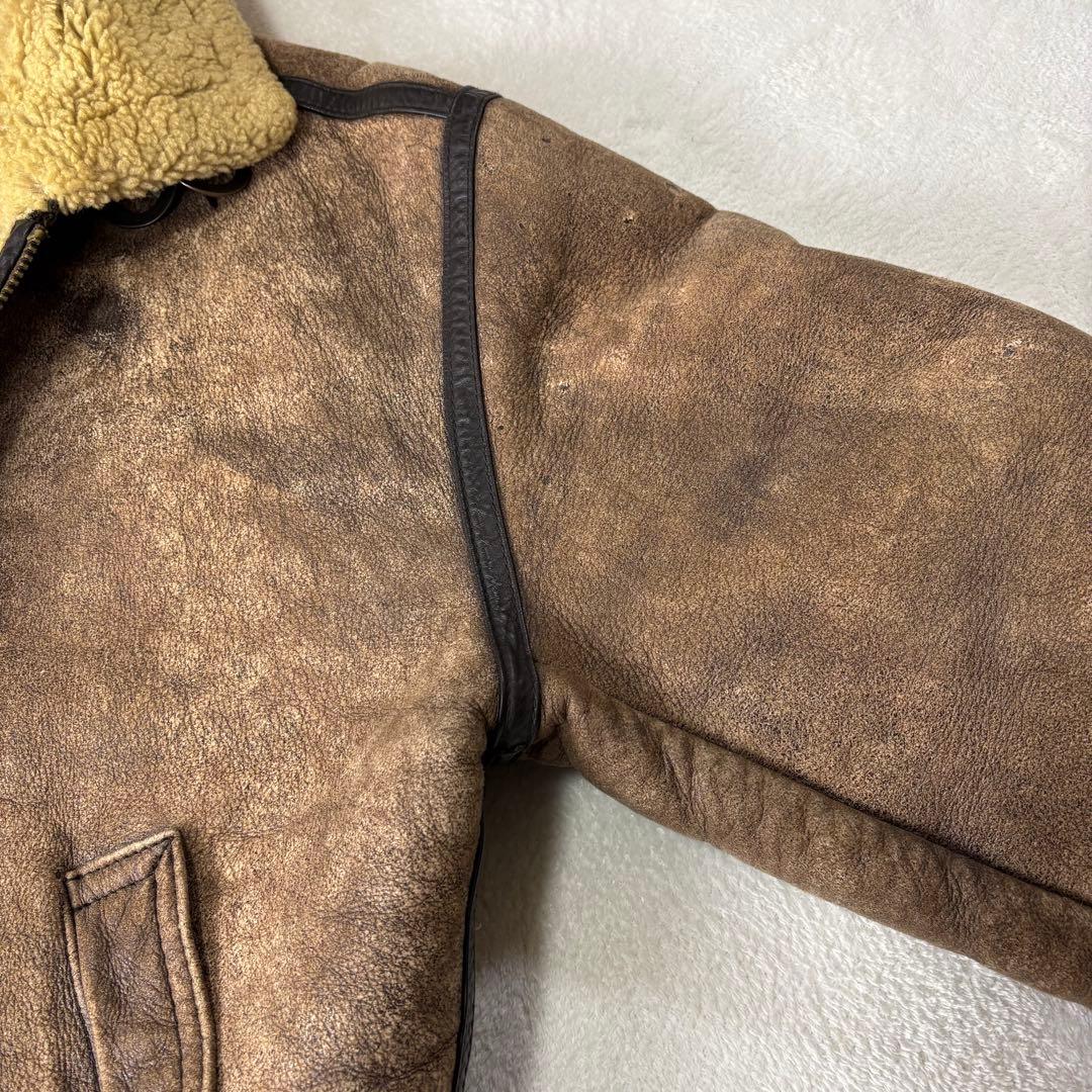 B-3　フライトジャケット　ムートンシープスキン　ボア　ラムレザー　L