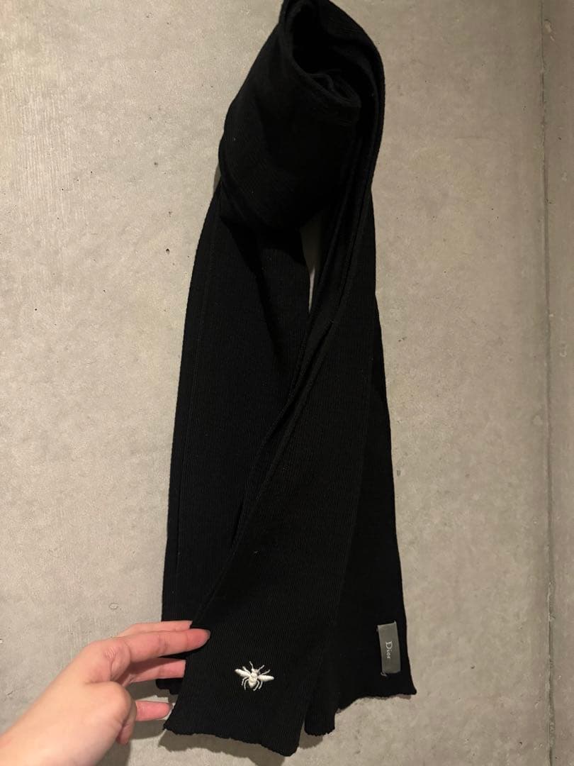 Dior 蜂刺繍 マフラー 黒