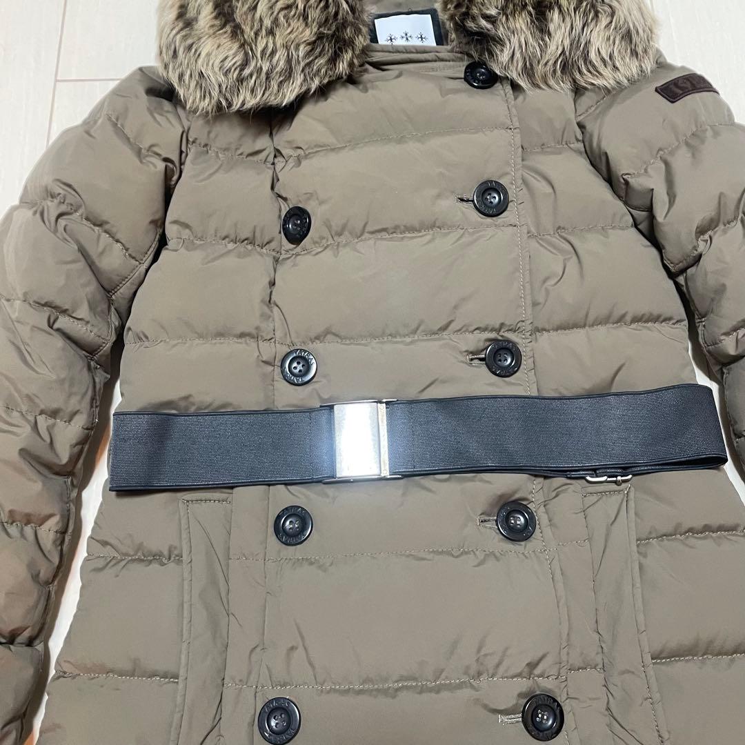 TATRAS タトラス ロングダウンコート リアルファー ベルト付き カーキ