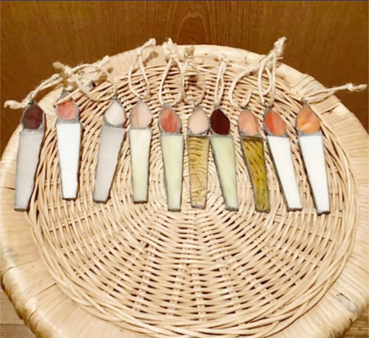 クリスマス　飾り　インテリア　雑貨　キャンドル　ステンドグラス　10個