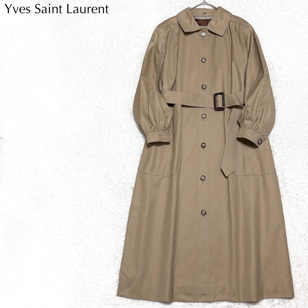 【美品】イヴサンローラン スプリング コート シャツドレス 上品 高級感 春