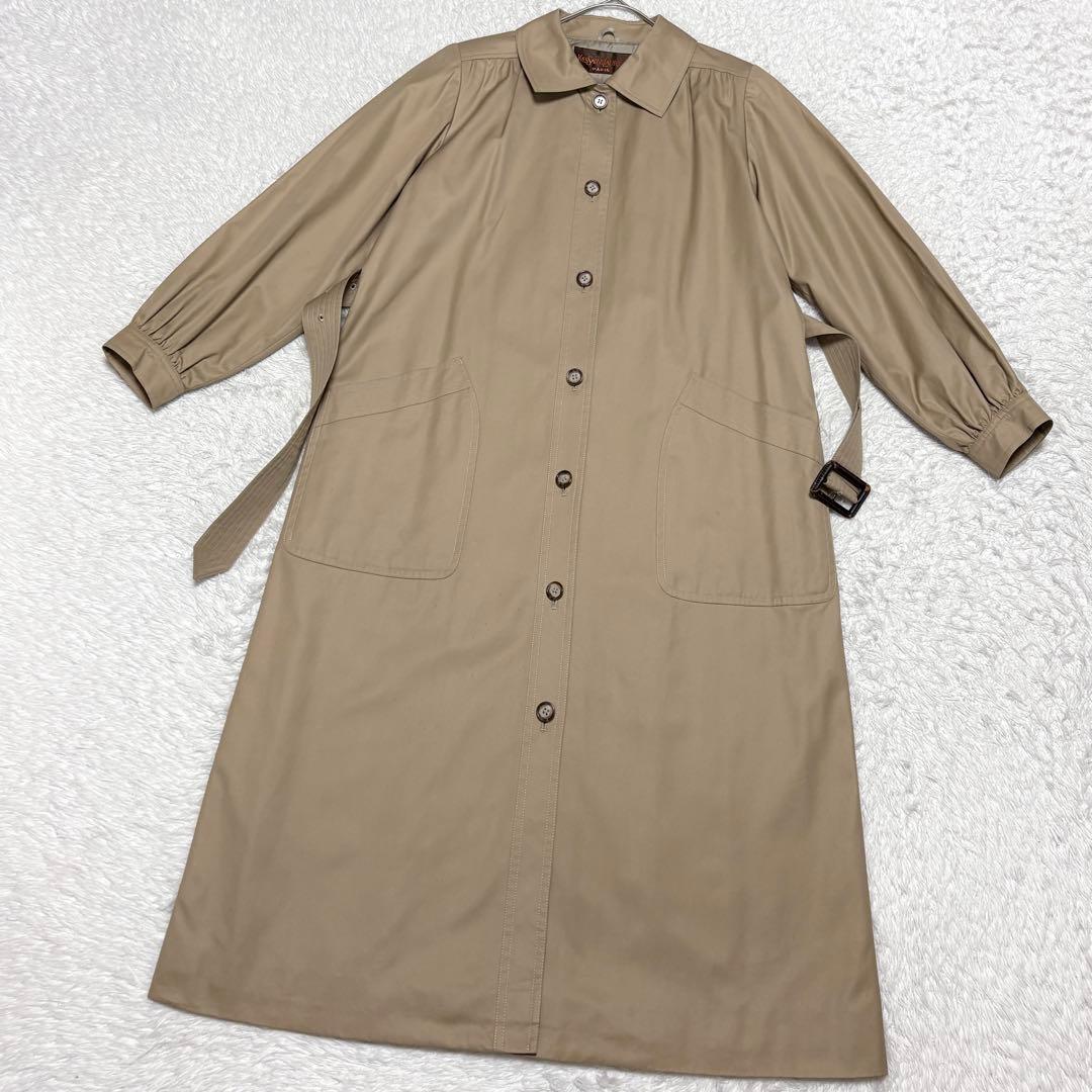 【美品】イヴサンローラン スプリング コート シャツドレス 上品 高級感 春