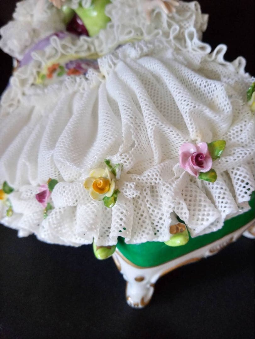 ドレスデン　レースドール　フォルクシュテット　陶器　人形　ドイツ　フィギュリン