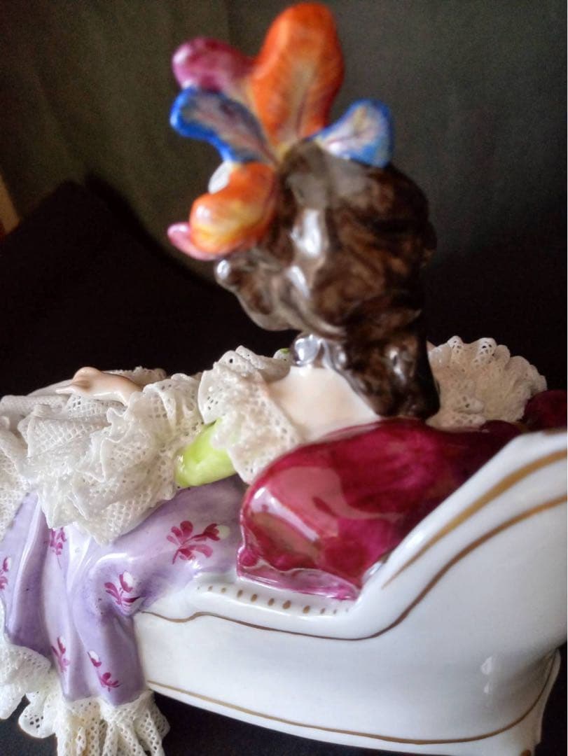 ドレスデン　レースドール　フォルクシュテット　陶器　人形　ドイツ　フィギュリン