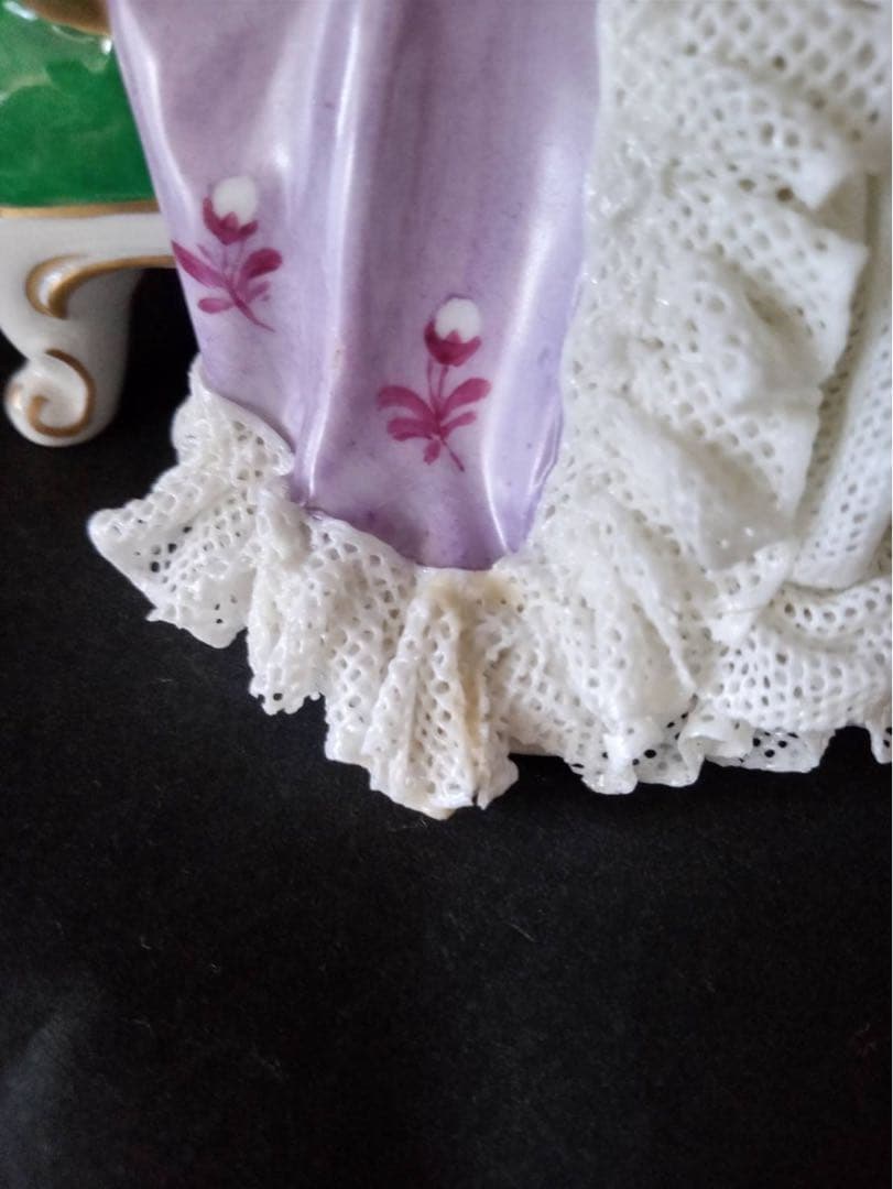 ドレスデン　レースドール　フォルクシュテット　陶器　人形　ドイツ　フィギュリン