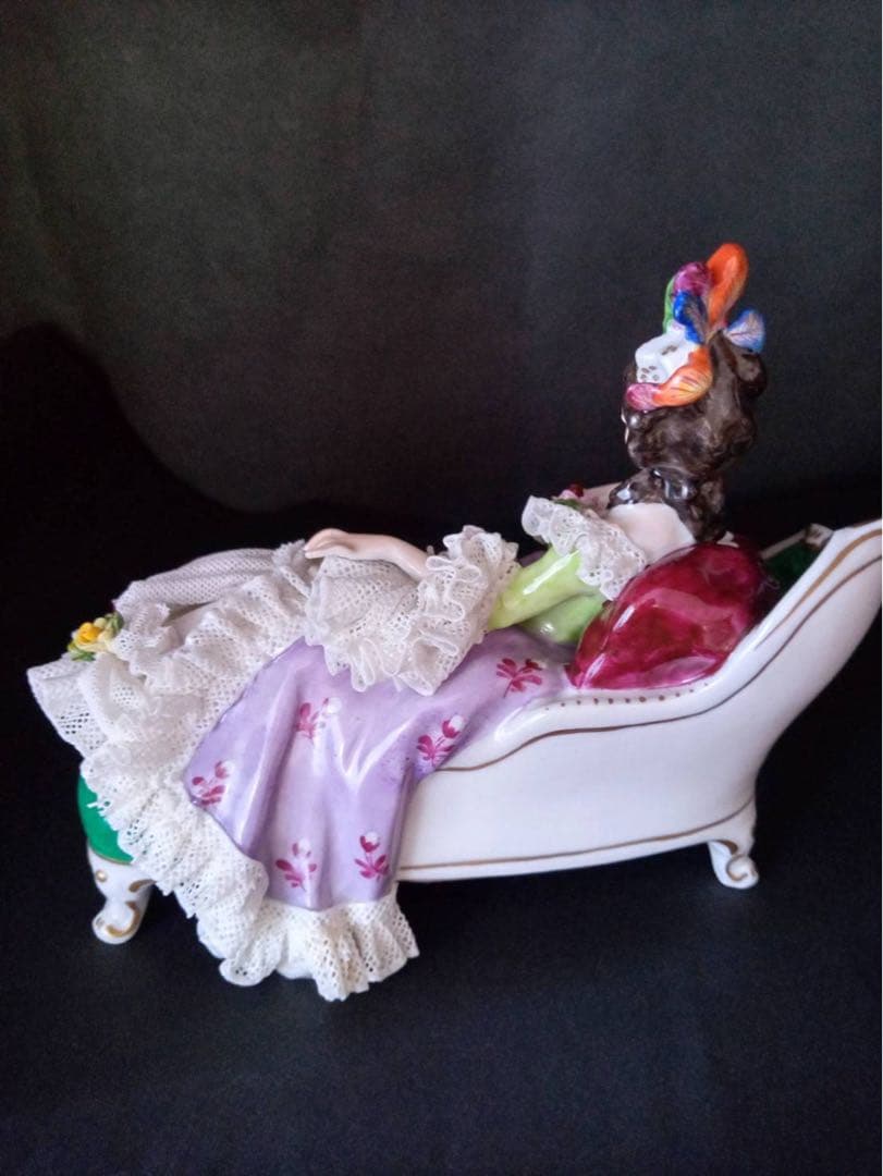 ドレスデン　レースドール　フォルクシュテット　陶器　人形　ドイツ　フィギュリン