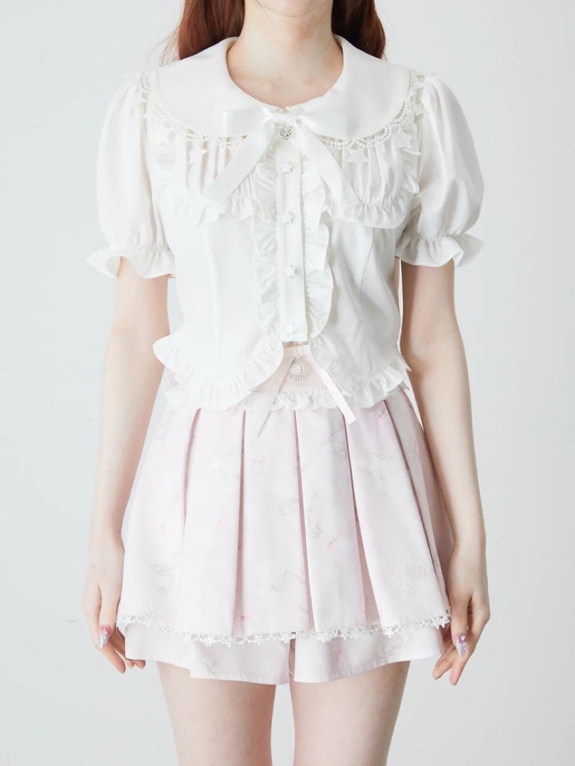 Ank Rouge アンクルージュ 星座のブラウス ホワイト