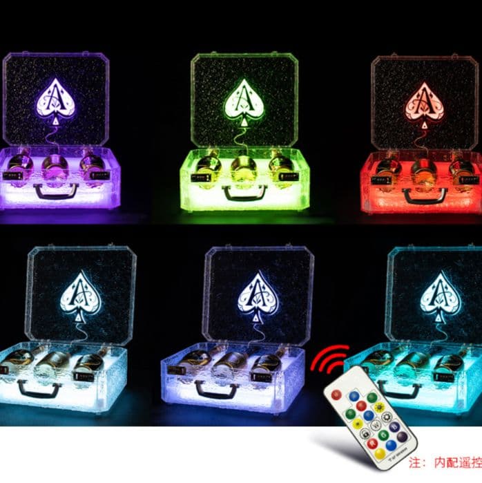 ボトルケース　LED　バレンタイン アタッシュケース ディスプレイ シャンパン