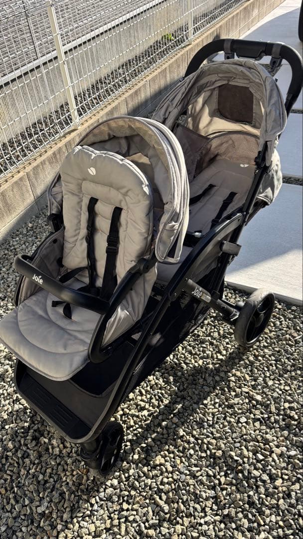 美品！Joie エヴァライトデュオ2人乗りベビーカー　縦型