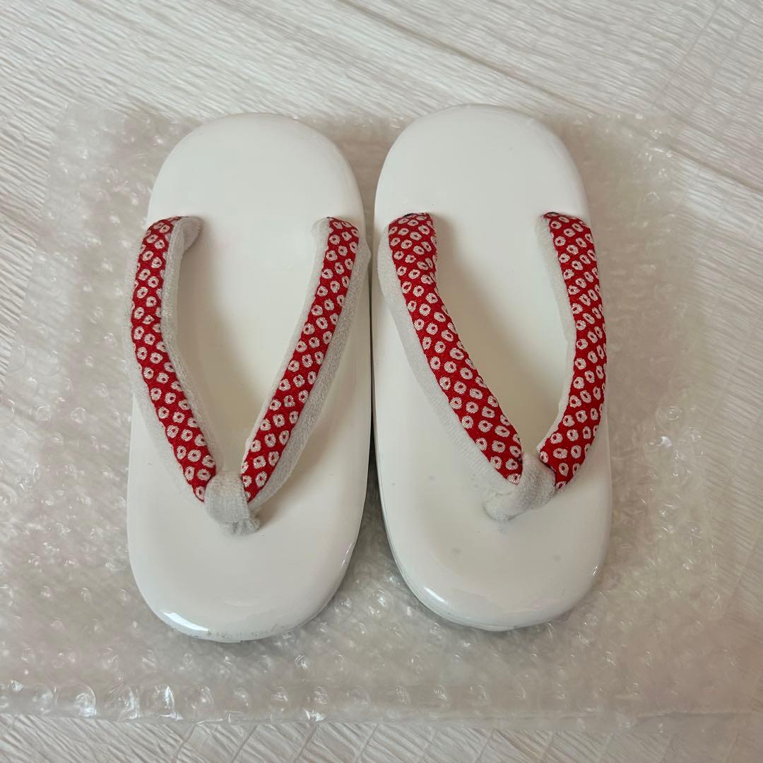 七五三 3歳 着物 753 正絹 被布 絹 絞り柄 三歳 赤 草履 金彩 熨斗目