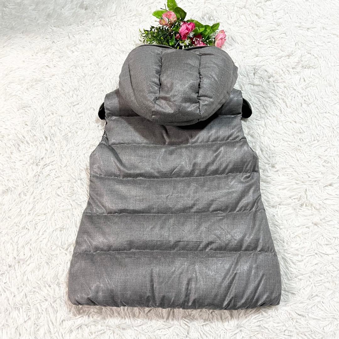 美品　デュベティカ　FEBEDUE　ダウンベスト　別注　カシミヤ混　40 グレー