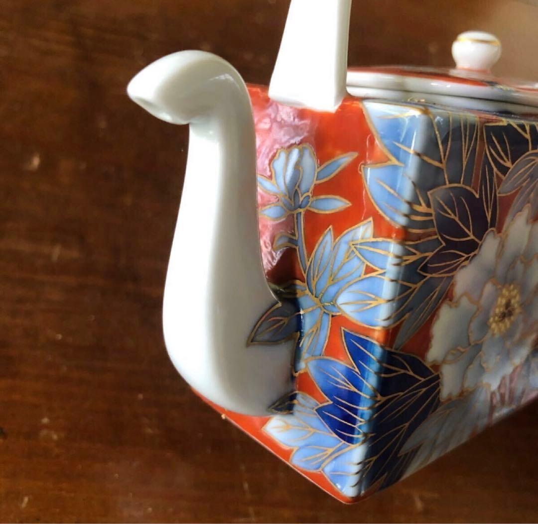 深川製磁 古代牡丹外赤 醤油差し 醤油入れ しょうゆ 書道 水差し オールド深川