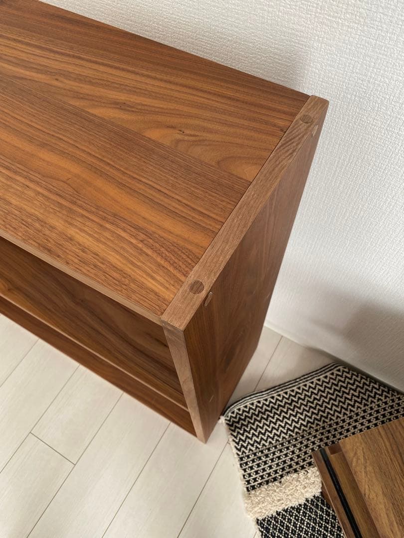 無印良品　スタッキングシェルフ・ワイド・2段　ウォールナット