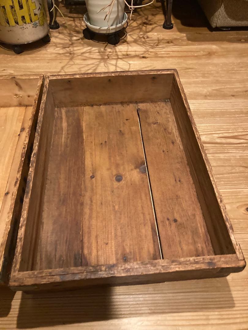 昭和レトロ　お菓子屋木箱　レトロケース　店舗什器　小4台まとめて③