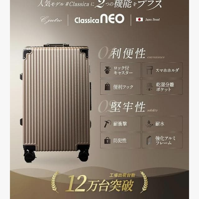 新品未使用 C.JUTRO 日本発案 機能性抜群スーツケース キャリーケース