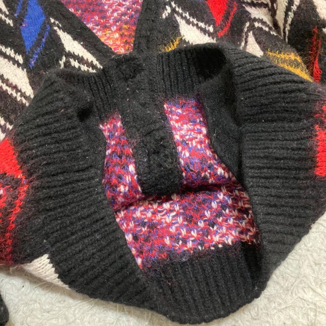 16573✨サンローラン 国内正規品 ウール モヘヤ インターシャ カーディガン