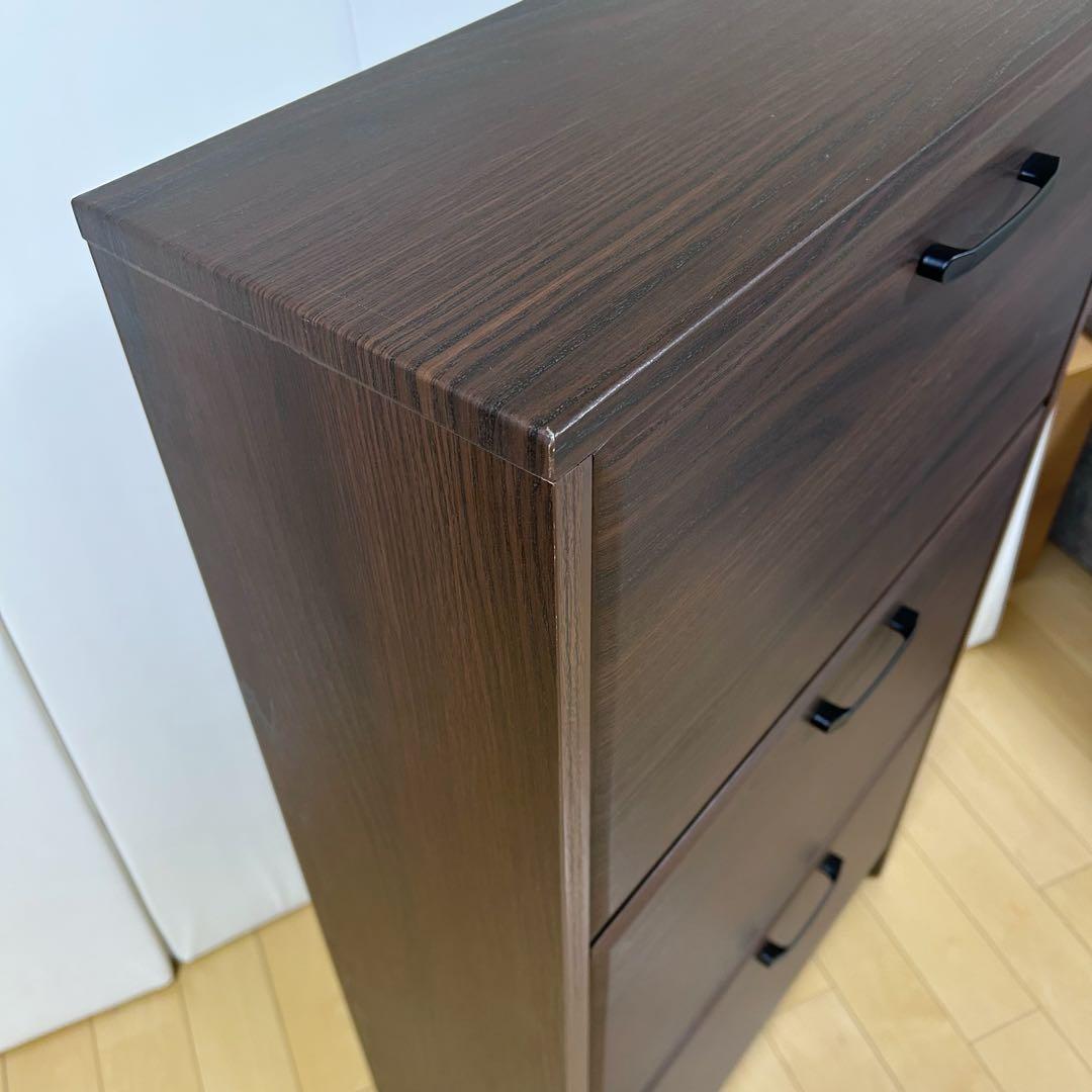 スリム3段シューズラック　サブリナ　サン　W637×D240×H1095 靴入れ