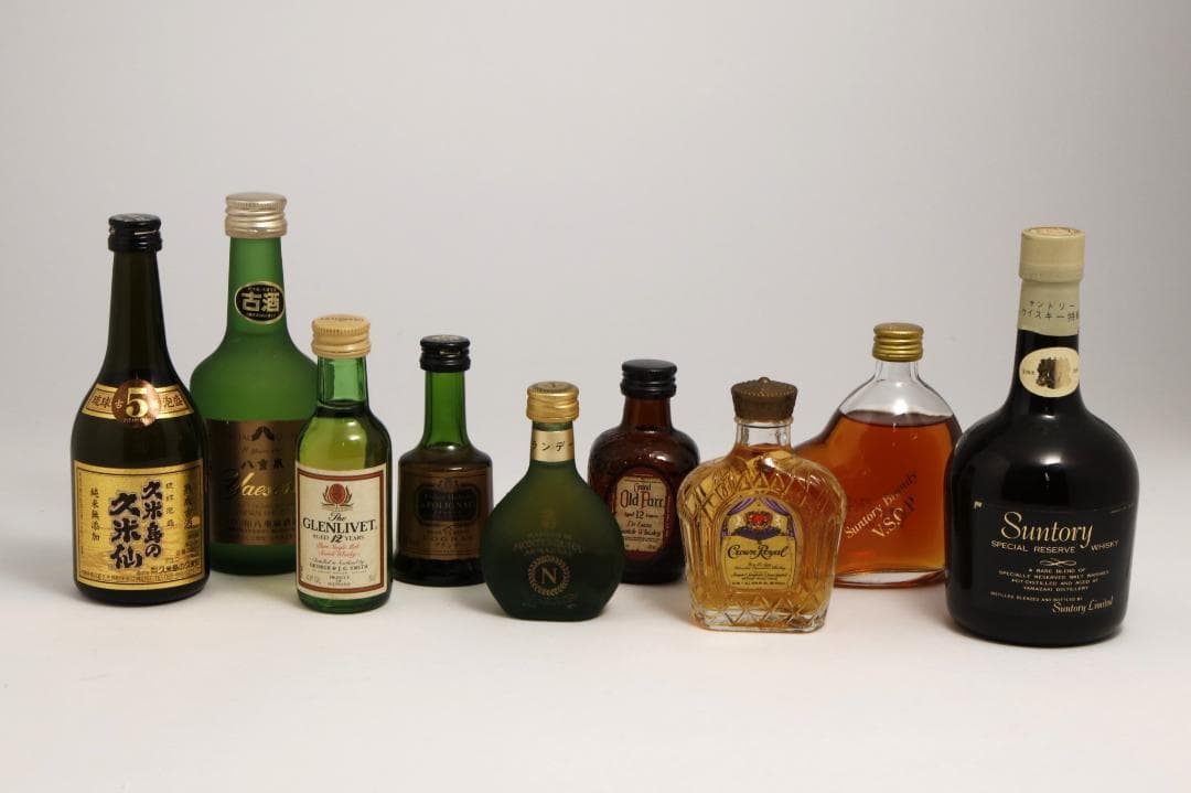 De1256 ブランデー ウイスキー 古酒 ミニボトル 9本まとめ売り 未開封品