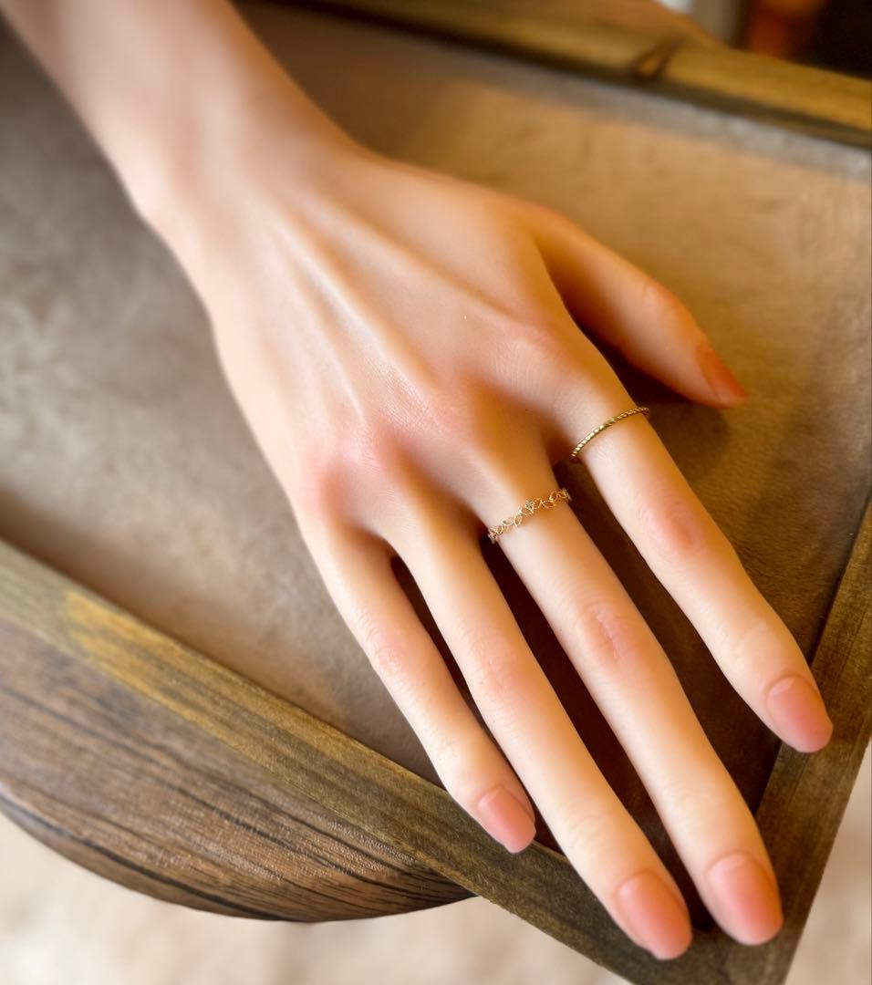 新品磨き済◆agete◆K10YG*13号*リーフモチーフリング*葉*アガット