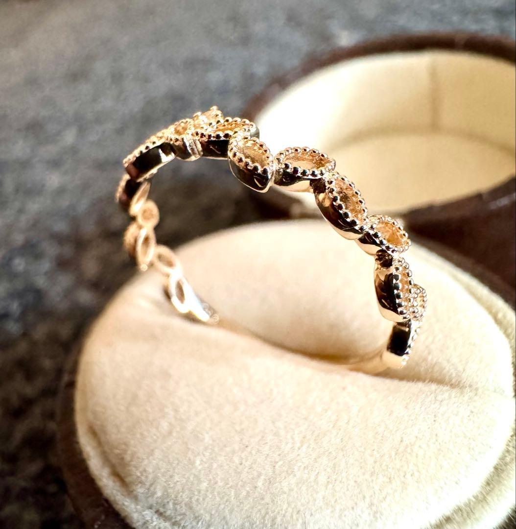 新品磨き済◆agete◆K10YG*13号*リーフモチーフリング*葉*アガット