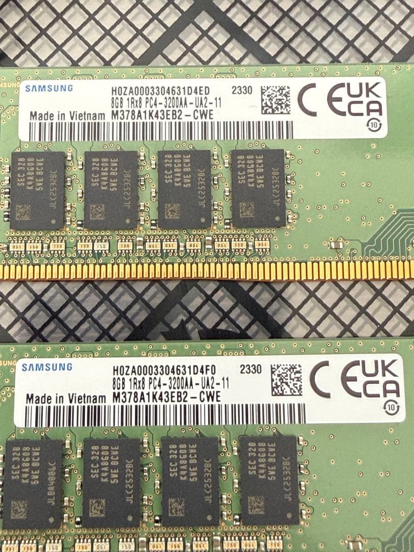 【デスクトップ用メモリ】 SAMSUNG DDR4-3200 8GB 2本 PC