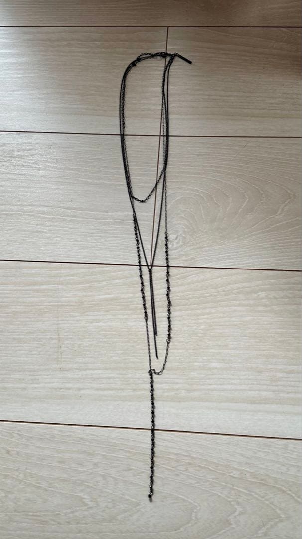 ヨウジヤマモト　ブラックロングネックレス　ユニセックス　黒